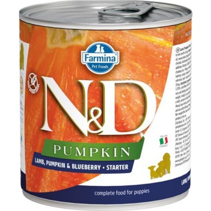 N&D PUMPKIN Dog konz. Lamb & Pumpkin & Blueberry Starter 285 g