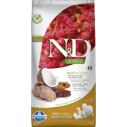 N&D QUINOA Dog GF Skin & Coat, Quail & Coconut Adult All Breed 7 kg