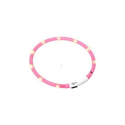 Obojek USB Visio Light LED nabíjecí 70cm růžový KAR