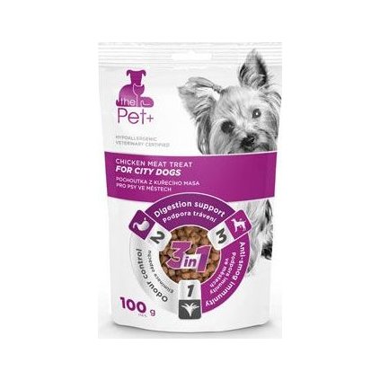 Pochoutka Pet+ 3v1 pes FOR CITY DOGS kuřecí 100g