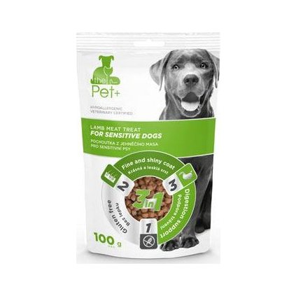 Pochoutka Pet+ 3v1 pes FOR SENSIT DOGS jehněčí 100g