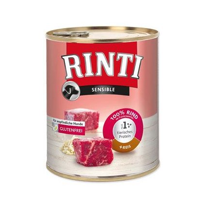 Rinti Dog Sensible konzerva hovězí+rýže 800g