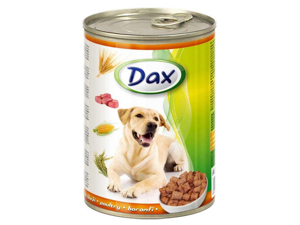Dax Dog kousky drůbeží, konzerva 415 g PRODEJ PO BALENÍ (24 ks)  + Dárek ke každé objednávce.