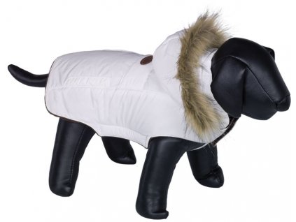Nobby ELNA bunda pro psa s kožíškem bílá 20cm  + 3% SLEVA Slevový kupón: extra