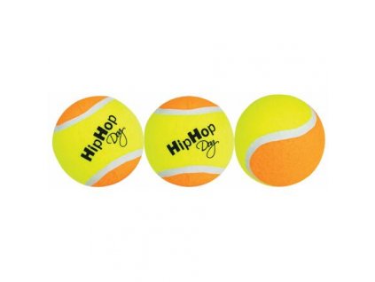 Balení-tenisový míč barevný 6,5 cm HIPHOP DOG (3 ks v bal.)  + Dárek ke každé objednávce.
