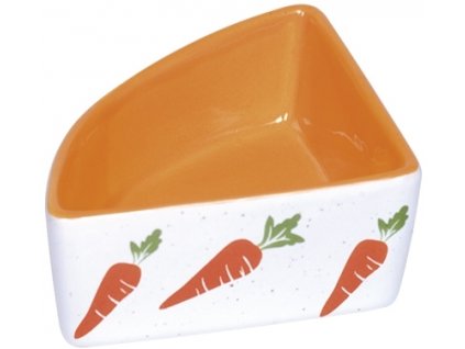 Nobby rohová keramická miska pro hlodavce oranžovo-bílá 9x9x4cm/0,10l  + 3% SLEVA Slevový kupón: extra