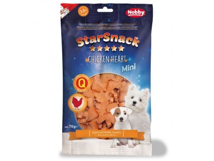 Nobby StarSnack Mini Soft Chicken Heart kuřecí pamlsky pro psy 70g