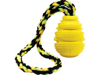 Hračka guma Grrrelli Soft s provazem HP S žlutá