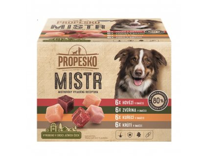 PROPESKO Dog Mistr mix druhů v omáčce, kapsa (24 pack)