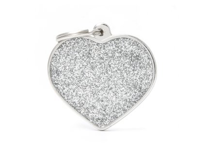 BIG HEART GLITTER GREY