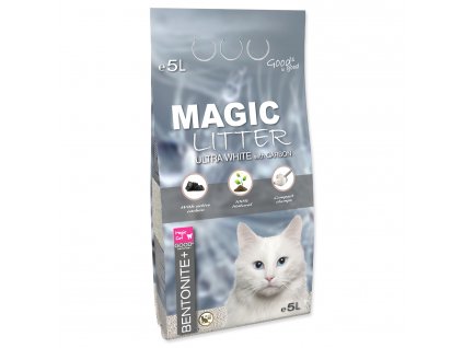 Kočkolit MAGIC LITTER Bentonite Ultra White with Carbon