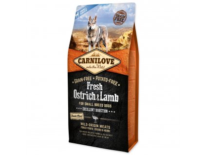 CARNILOVE Fresh Ostrich & Lamb Excellent Digestion for Small Breed Dogs 6 kg  + Dárek ke každé objednávce.