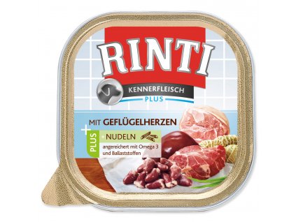 Vanička RINTI Kennerfleisch drůbeží srdíčka + nudle - KARTON (9ks) 300 g