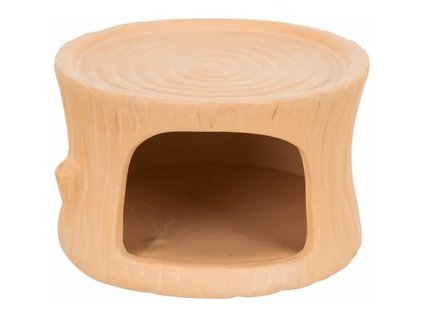 Keramický domek Tree Trunk - pařez, pro křečky, 11 x 6 x 10 cm, terakota