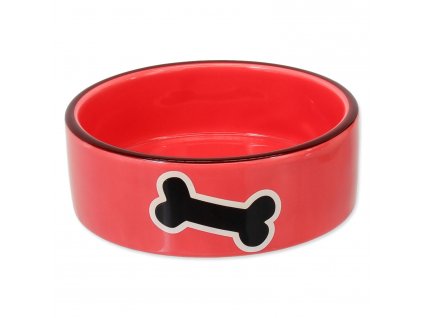 Miska DOG FANTASY keramická potisk kost červená 12,5 cm