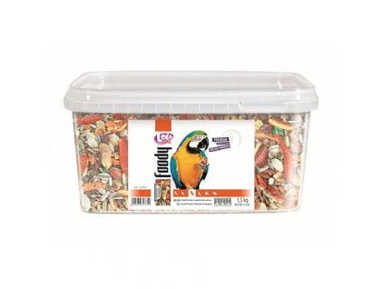 LOLO Foody kompl.krmivo pro velké papoušky 3L/1,5kg kyblík
