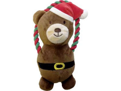 Hračka plyš+provaz Rope Arms vánoční medvěd HP