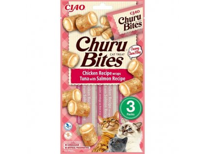 Inaba Churu Bites cat snack kuře,tuňák,losos 3x10g