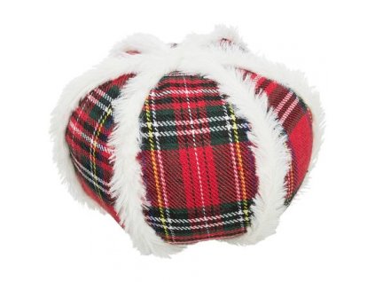 Xmas Ball - vánoční látkový míč zdobený plyšem, 15 cm