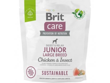 Brit Care Dog Sustainable Junior Large Breed Chicken+Insect 1 kg