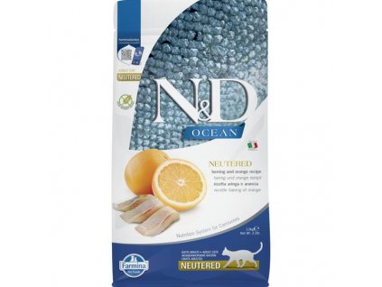 N&D OCEAN Cat GF Herring & Orange Neutered Adult 1,5 kg