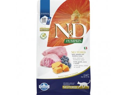 N&D PUMPKIN Cat GF Lamb & Blueberry Neutered Adult 300 g
