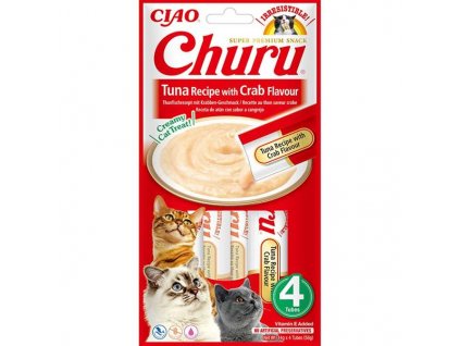 Inaba Churu cat snack tuňák s krabí příchutí 4x 14g