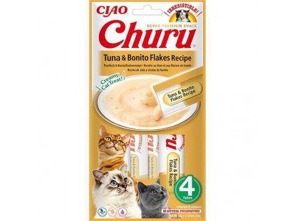 Inaba Churu cat snack tuňák & Bonito vločky 4x 14g