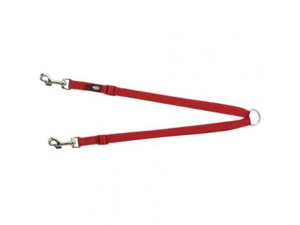 Nylonová rozdvojka - pásky s karabinami 40-70 cm/15 mm, - červená  + Dárek ke každé objednávce.