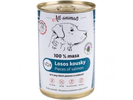 ALL ANIMALS konz. pro psy losos kousky 400g