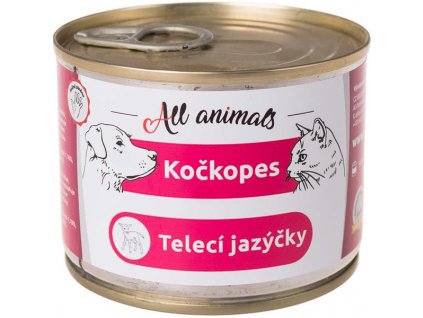 ALL ANIMALS Kočkopes konz. telecí jazýčky 200g