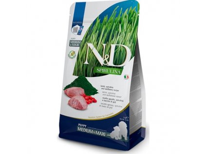 N&D SPIRULINA Dog GF Lamb & Wolfberry Puppy Medium & Maxi 2 kg