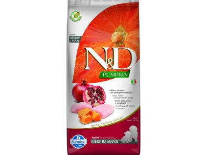 N&D PUMPKIN Dog Chicken & Pomegranate Puppy Medium & Maxi 12 kg