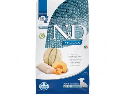 N&D OCEAN Dog Cod, Pumpkin & Cantaloupe Melon Puppy Mini 800 g