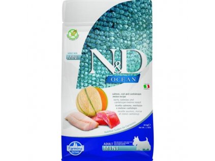 N&D OCEAN Dog GF Salmon, Cod & Cantaloupe Melon Adult Mini 800 g