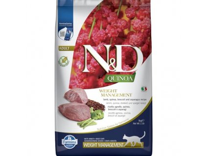 N&D QUINOA Cat GF Weight Management, Lamb & Broccoli Adult 5 kg