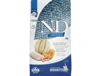 N&D OCEAN Cat Cod, Shrimp, Pumpkin & Cantaloupe Melon Kitten 1,5 kg