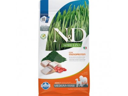 N&D SPIRULINA Dog GF Herring Adult Medium & Maxi 2 kg