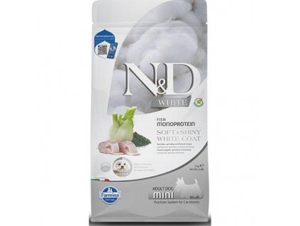 N&D WHITE Dog GF Sea Bass, Spirulina & Fennel Adult Mini 2 kg
