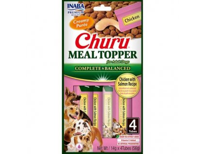 Inaba Churu Dog meal topper kuře a losos 4x 14g