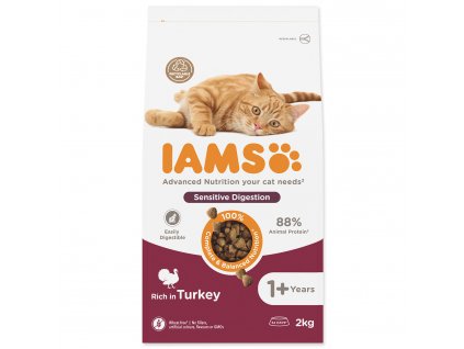 Krmivo IAMS Cat Adult Sensitive Digestion Turkey 2kg
