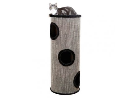 Škrabací válec pro kočky TOWER AMADO, 100cm, šedý melír/černá - DOPRODEJ