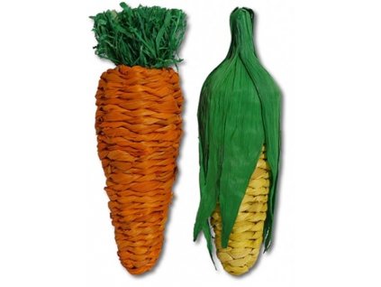 Hračka hlod. přírodní Jumbo Play Veg Carrot+Corn RW 21cm
