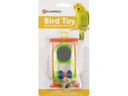 Hračka pták plast bidýlko+zrcátko+zvonek Flamingo