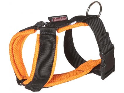 Postroj nylon Chicco - oranžový ManMat vel.L - krk 28-29 cm