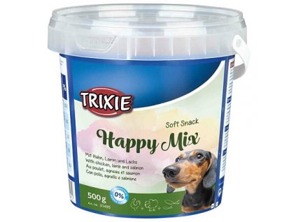 Soft Snack Happy MIX - kuře, jehněčí, losos, kyblík 500 g