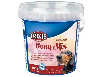 Soft Snack Bony MIX - hovězí, jehněčí, losos, kuře 500 g