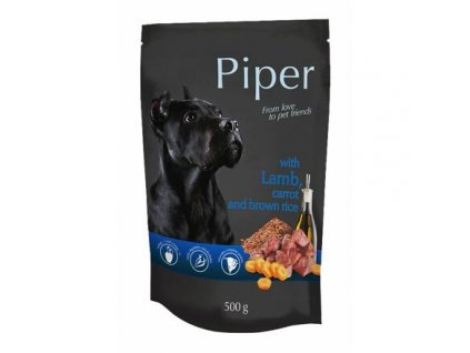 PIPER s jehněčím, mrkví a rýží, kapsička pro psy 500g