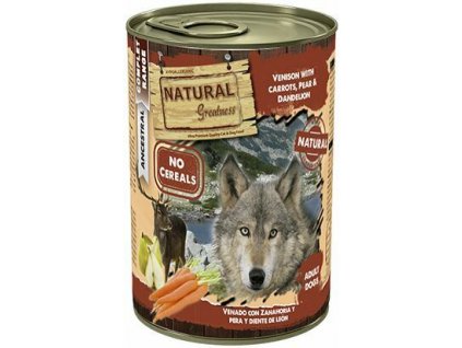Natural Greatness zvěřina, mrkev, hruška, konzerva pro psy 400 g  + Dárek ke každé objednávce.