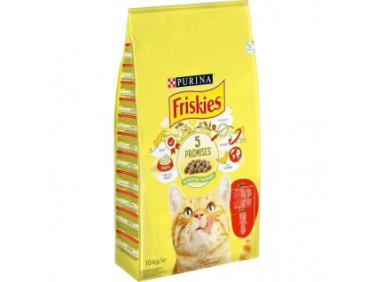 Friskies cat dry - maso, kuře a přidaná zelenina 10 kg